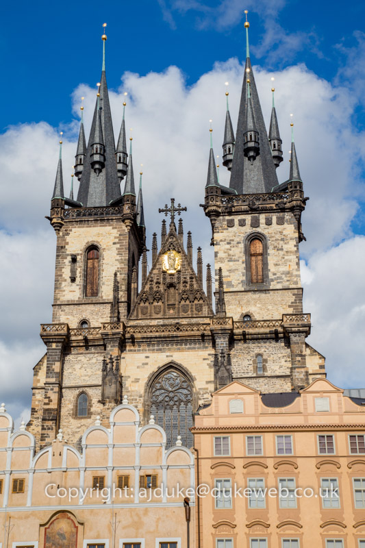 Church of Our Lady before Tyn seen from the Old Town Square in Prague, Czech Republic