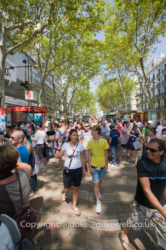 Las Ramblas walking street, Barcelona, Spain